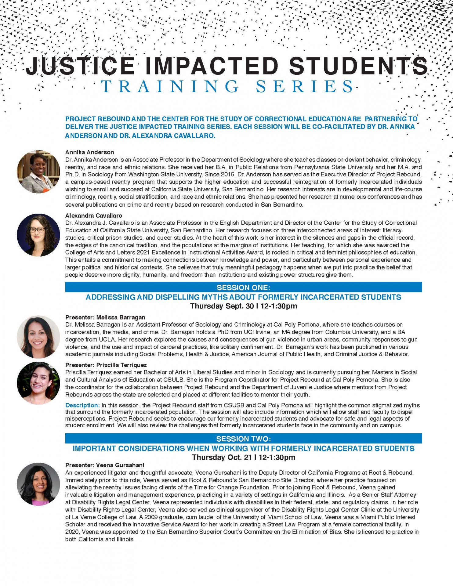 Justice Impacted Students Training Series