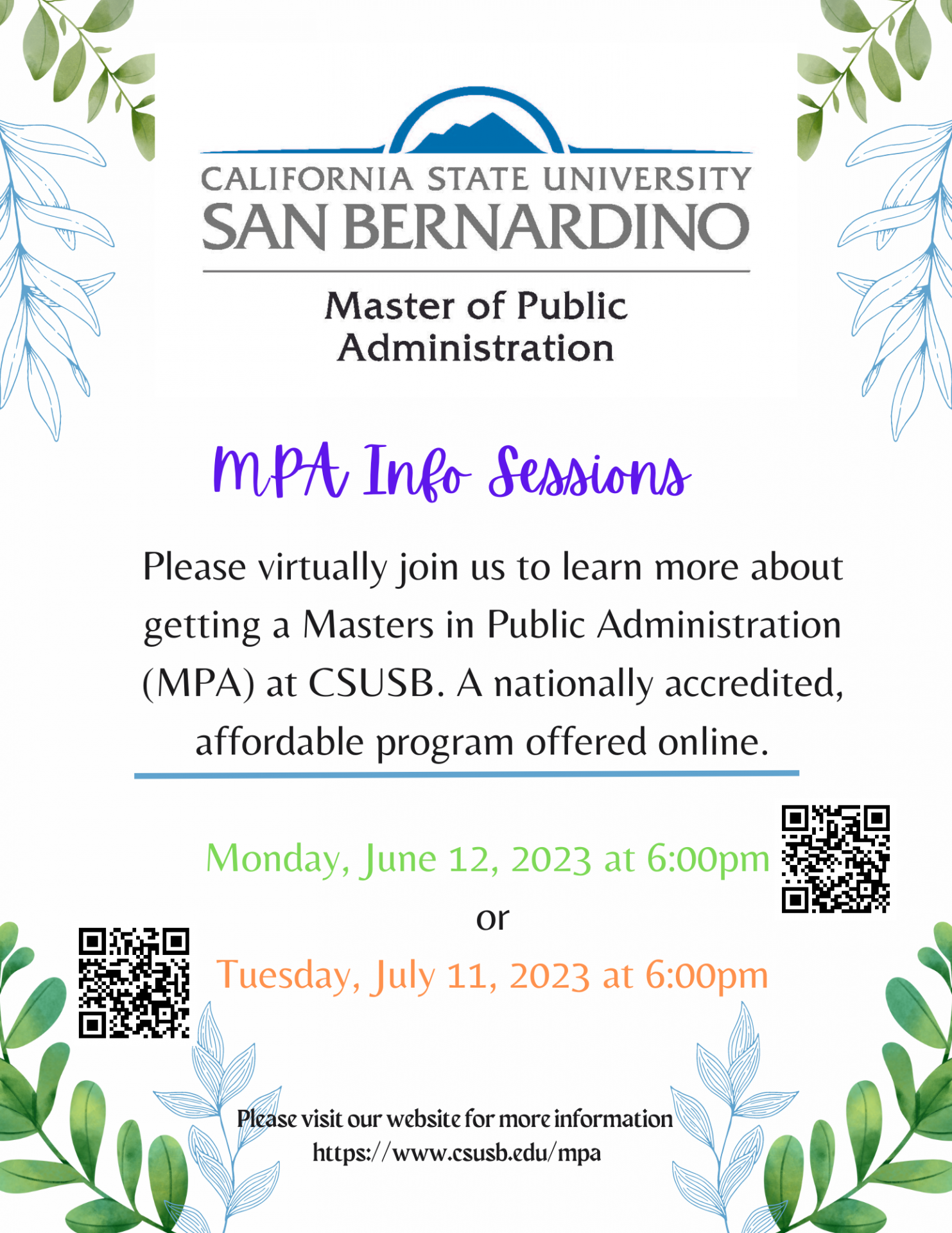 MPA Info Sessions