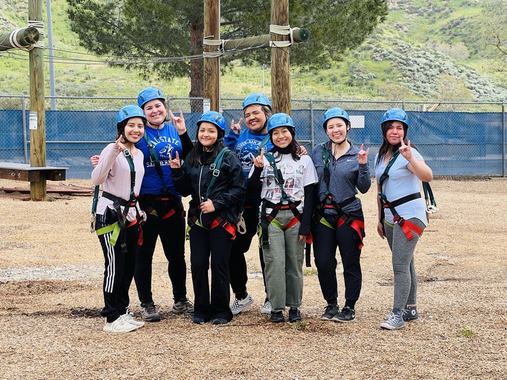 Image of SAIL Students and Staff at the Leadership Challenge Course. 
