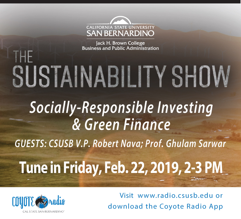CSUSB vice president of University Advancement to appear on Coyote Radio’s Sustainability Show