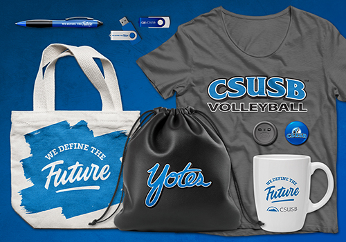 Samples of CSUSB Promotional Items and other Merchandise