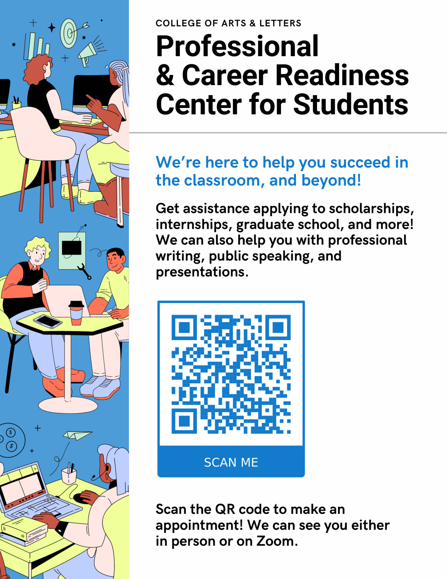 Flyer for Professional and Career Readiness Center