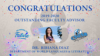 Dr. Bibiana Diaz named Outstanding Faculty Advisor Award winner