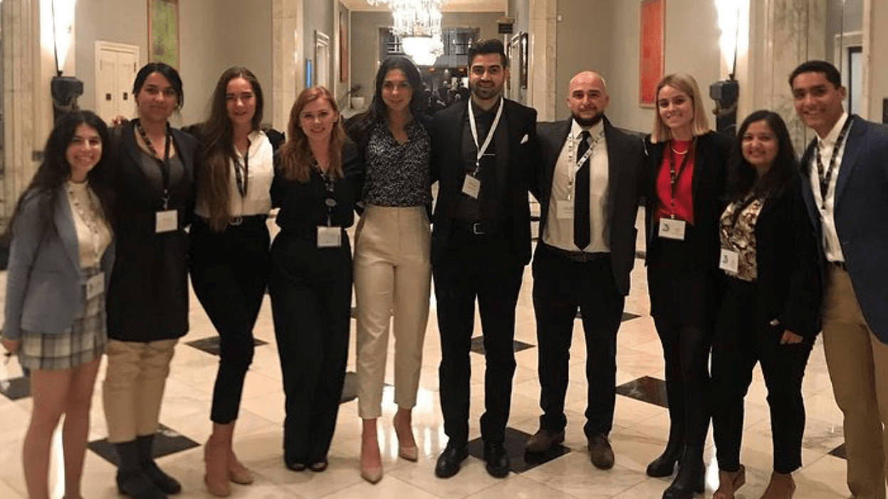CSUSB PDC history student Armando Bolaños (fourth from right) attends World Affairs Councils of America conference in Washington, D.C,.