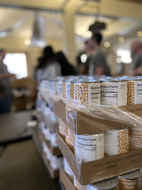 Food that was packed in a box for Make A Difference Day.