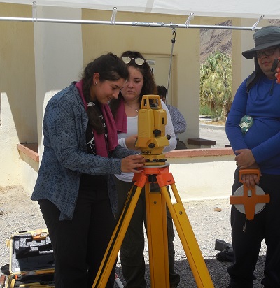 Students with equipment