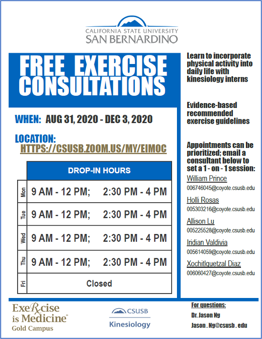 Exercise Consultation Flyer