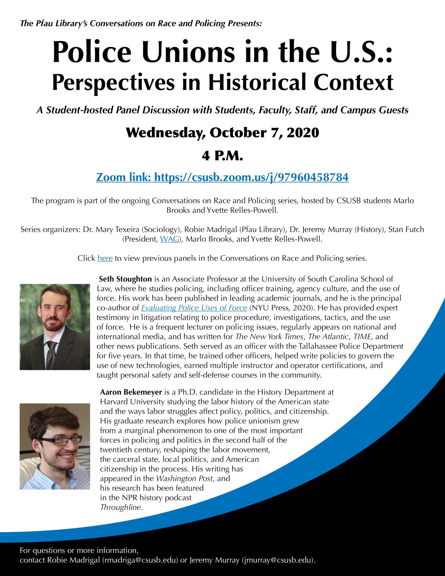 Police Unions in the U.S.: Perspectives in Historical Context, Wednesday Oct 7, 2020