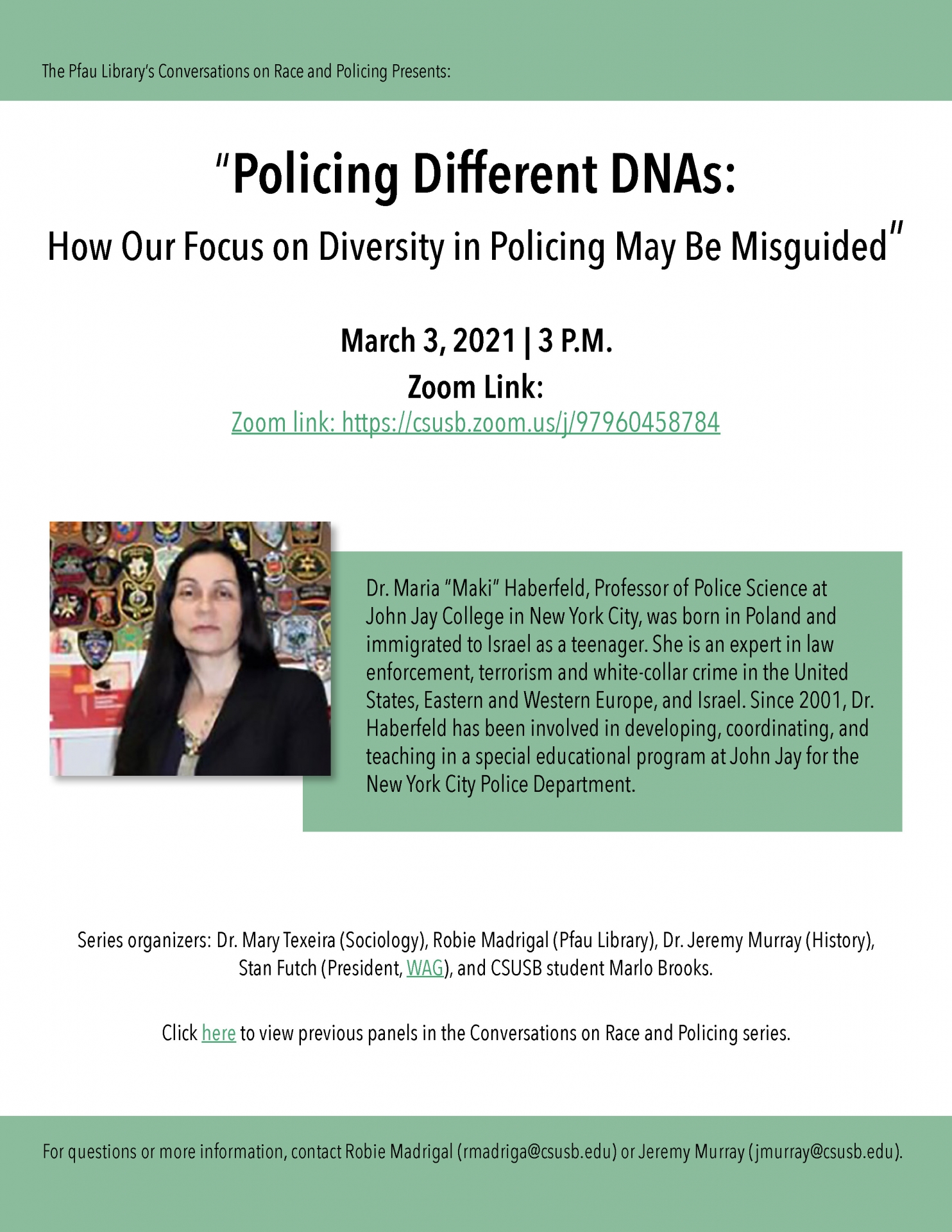 Race and Policing presentation flyer, March 2, 2021