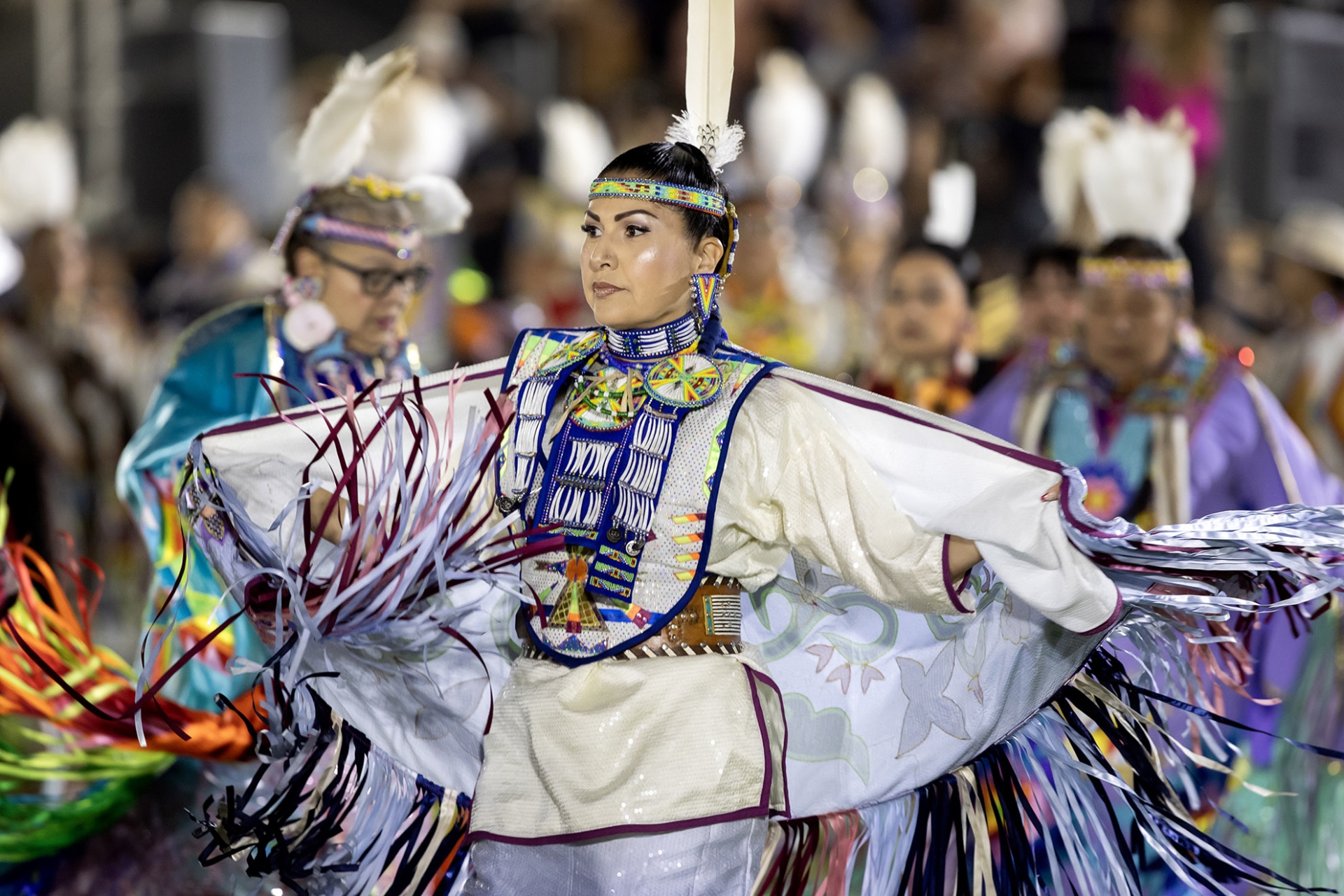 Traditional dancer at the 2023 Pow Wow