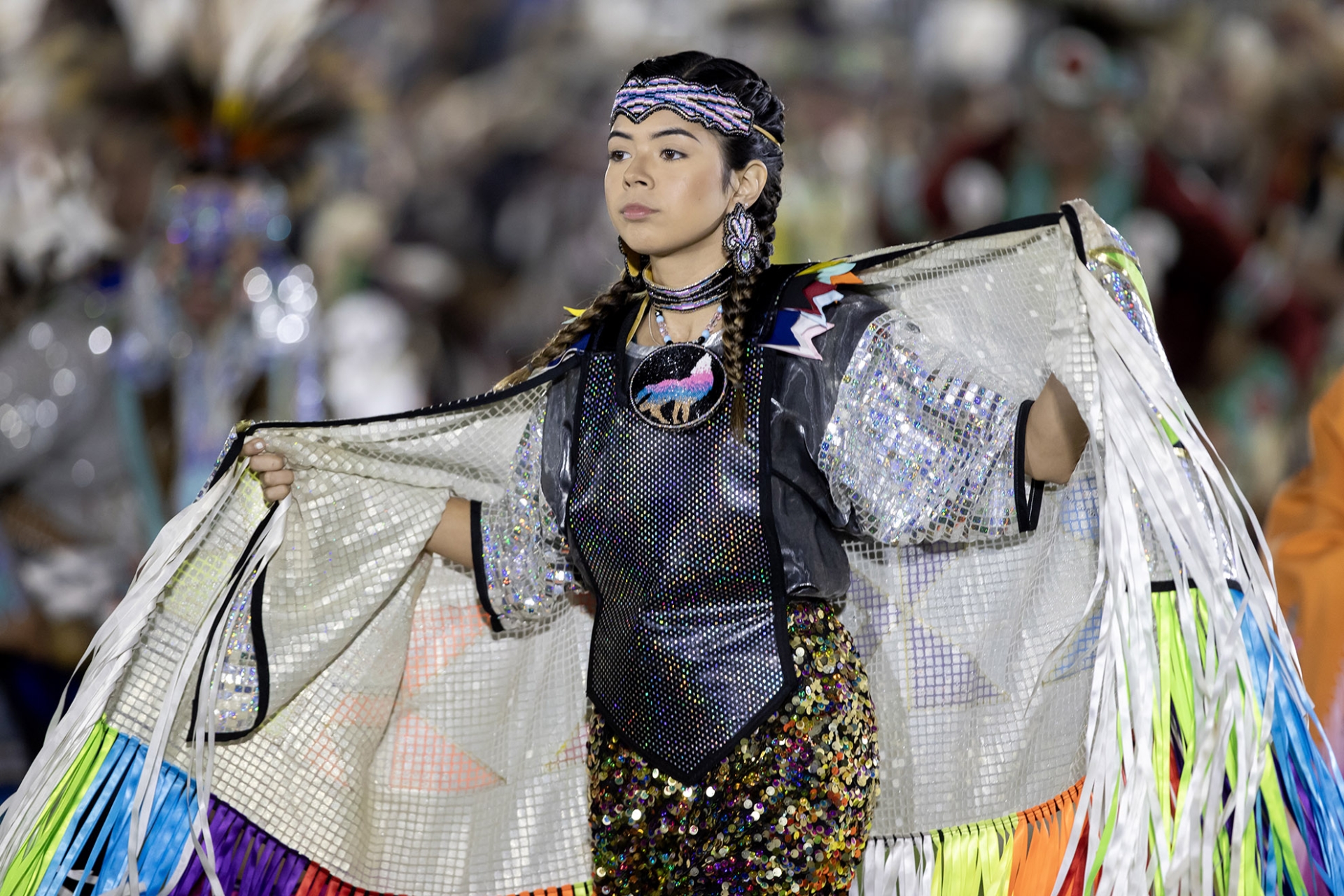 Traditional dancer at the 2023 Pow Wow
