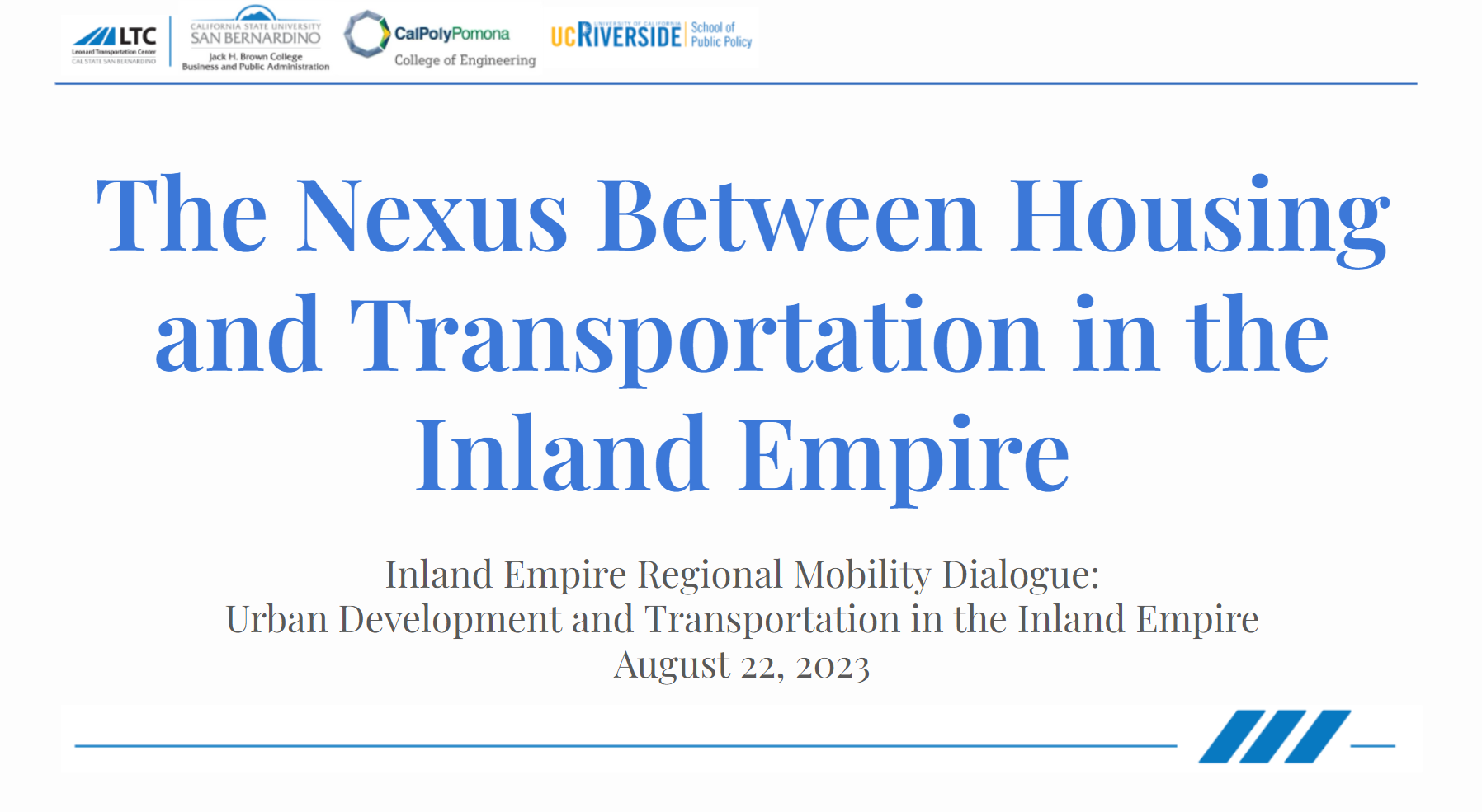 The Nexus Between Transportation and Housing 