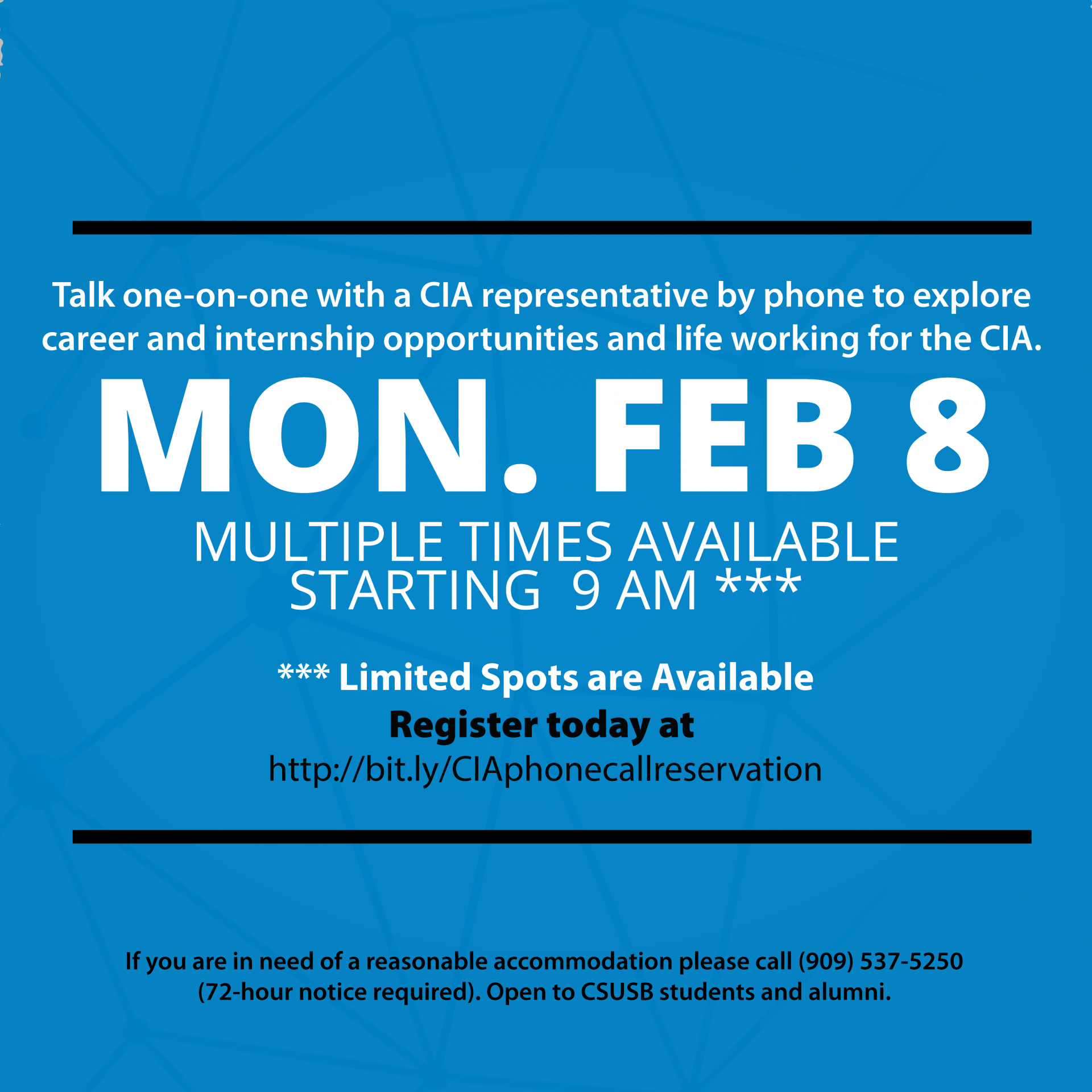 CIA Event Feb. 8th