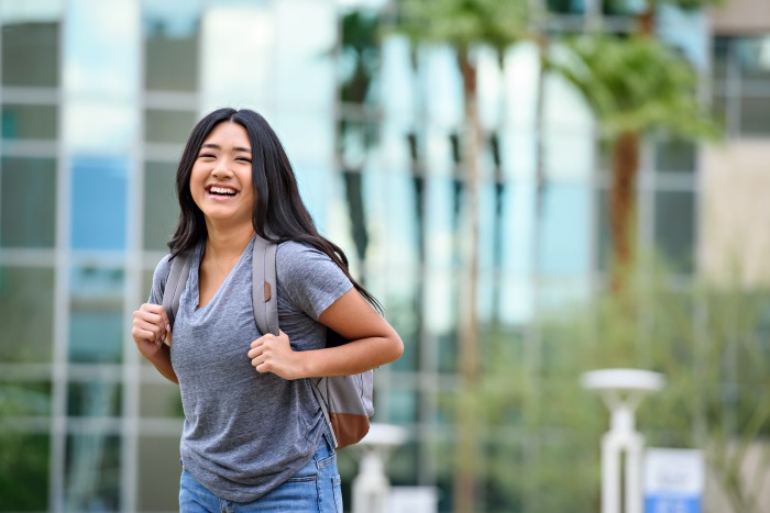 student posing