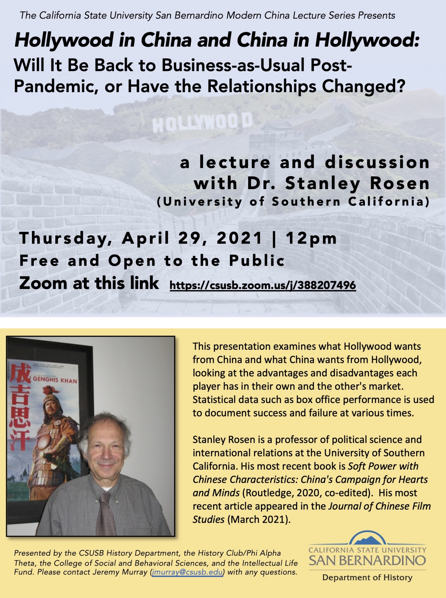 Modern China Lecture, April 29