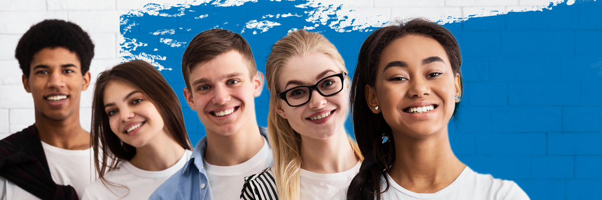 Diverse Group of Young Students Smiling