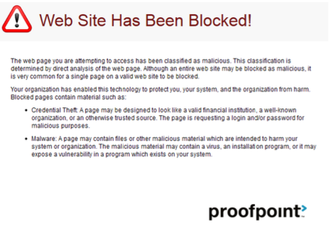 Proofpoint TAP Blocked Message Proofpoint TAP Blocked Message