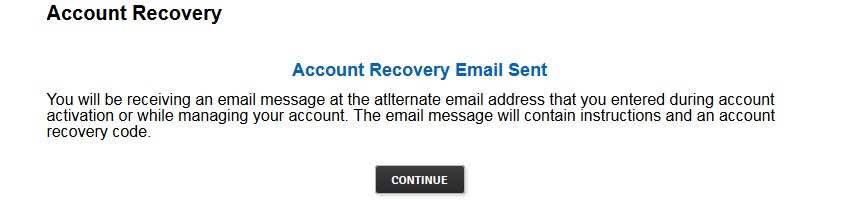Screenshot for email account recovery