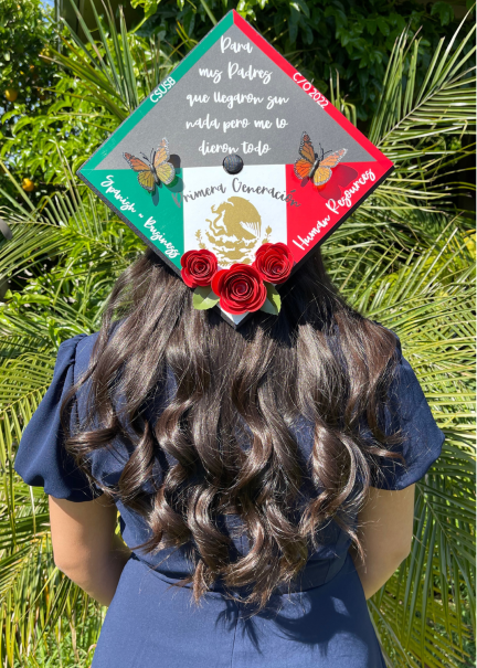 Sofia Lopez with decorated grad cap