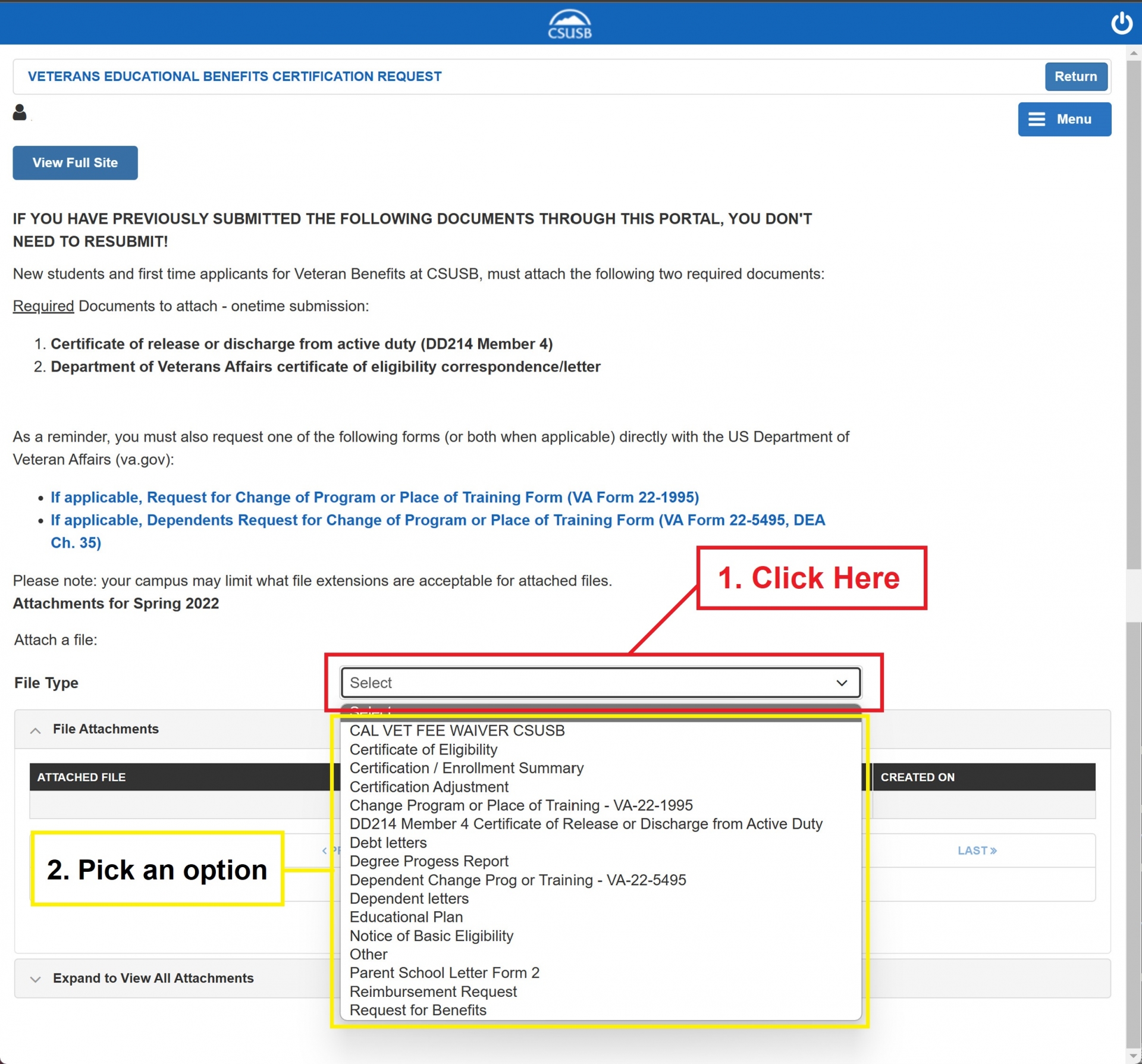 Step 9 - Attachment Selection