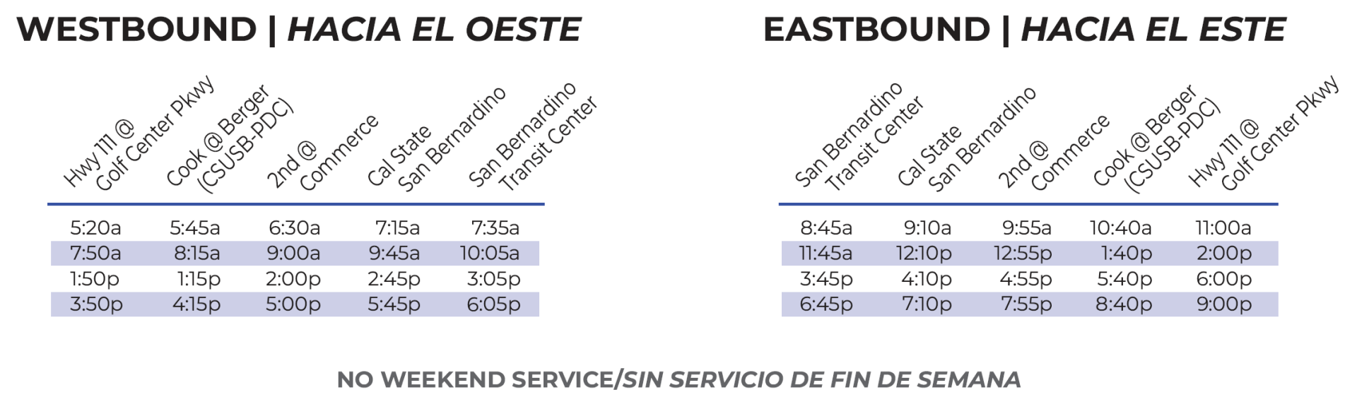 10 Commuter Link Last Departure will now leave CSUSB at 7:10pm, beginning September 3rd, 2023.