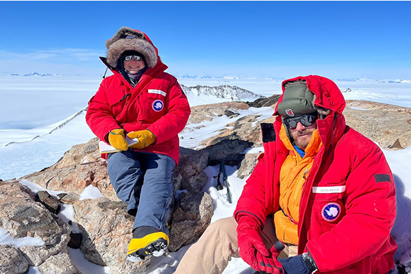 College of Natural Sciences’ graduate student, Jacob Baker, and undergraduate student, Karina Ramirez, made up the CSUSB team on the Antarctica expedition.
