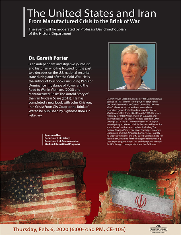 The United States & Iran: From Manufactured Crisis to the Brink of War Flyer