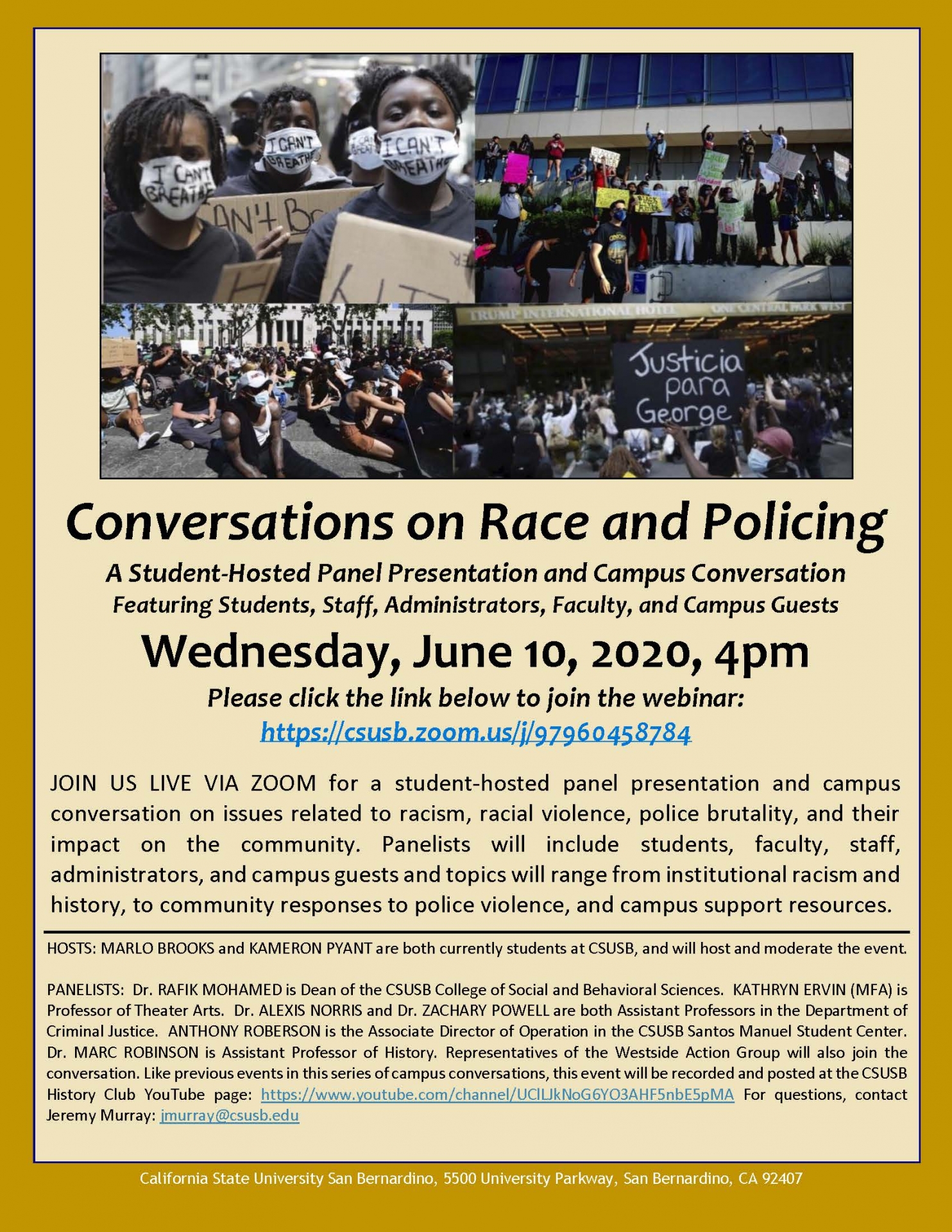 Race and Policing, June 10 flier