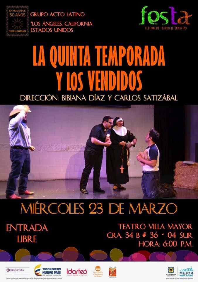 Flyer of Acto Latinos performance in Colombia