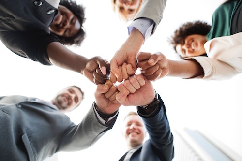 Fists joining in Circle