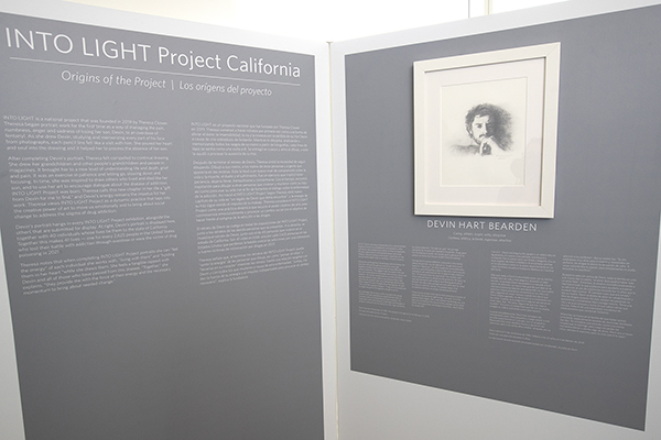 A portion of the INTO LIGHT Project's exhibit at CSUSB.