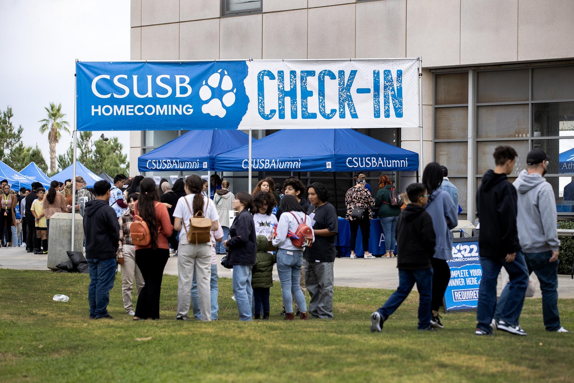 The Homecoming Bash check-in area