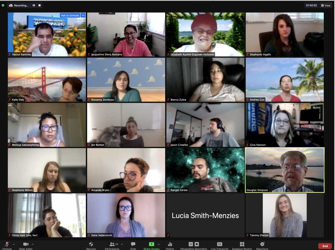 Students in the Ethical Leadership and Decision-Making in Education course (EDUC 7908) meet with guest speaker Douglas Simpson, a recognized expert in ethics and a professor of education.