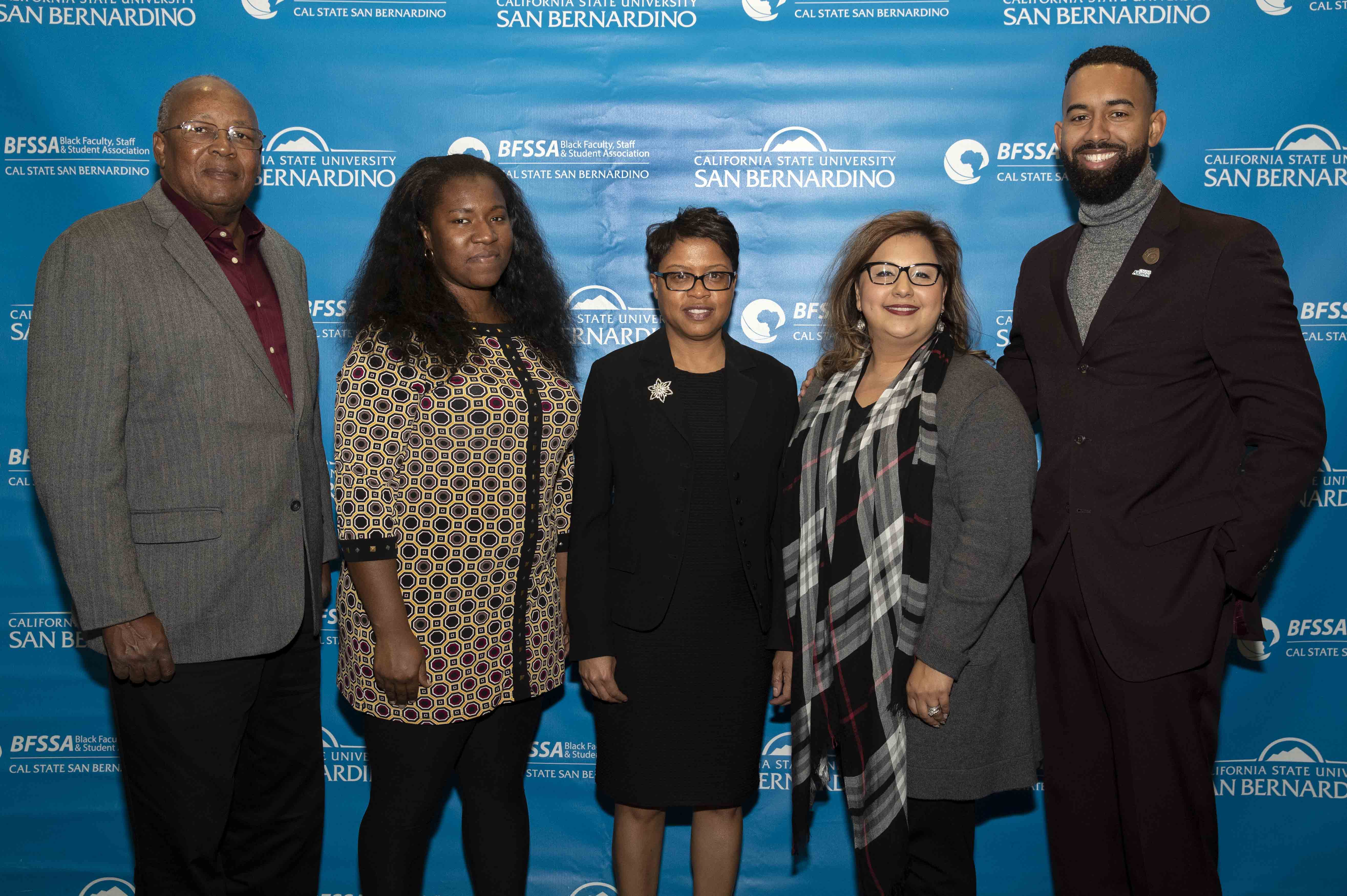 Pioneer honorees, from left: Tyrone Bookman, Staff Award; Paulette Brown-Hinds, Alumni Award; Veronica Ramirez Amerson, Lorraine Frost Ally Award recipient; and Tyree Vance, Emerging Leader.  