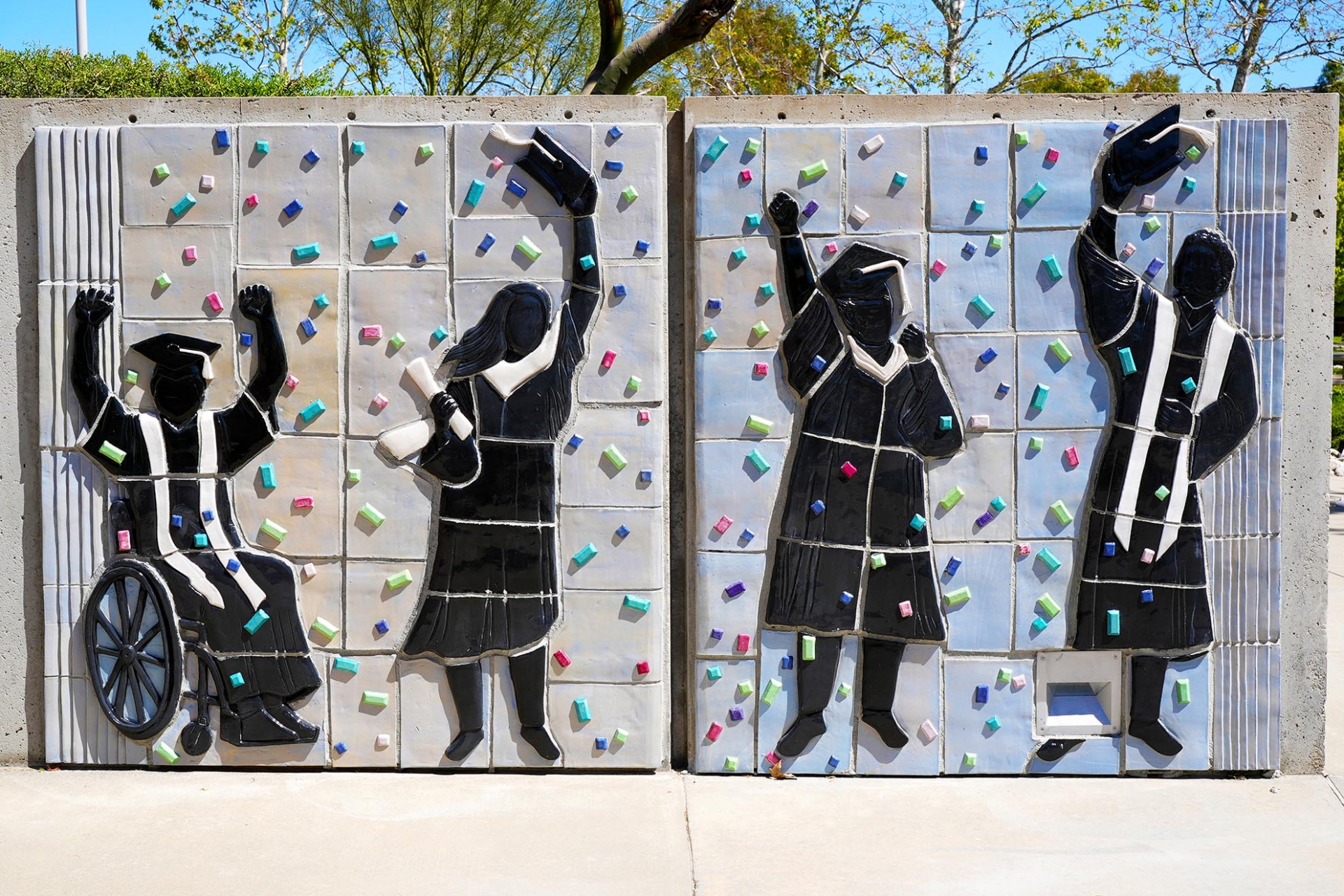 The “Selfie Wall” at the “Eternal Learning” mural is envisioned as a place where graduates and their families and friends will take photos celebrating their graduation from CSUSB.