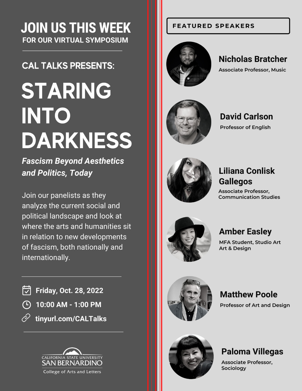 The CAL Talks Symposium flier 