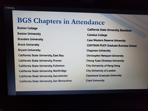 CSUSB’s chapter of the Beta Gamma Sigma international business honor society joined the first-ever, society-wide BGS virtual recognition ceremony.