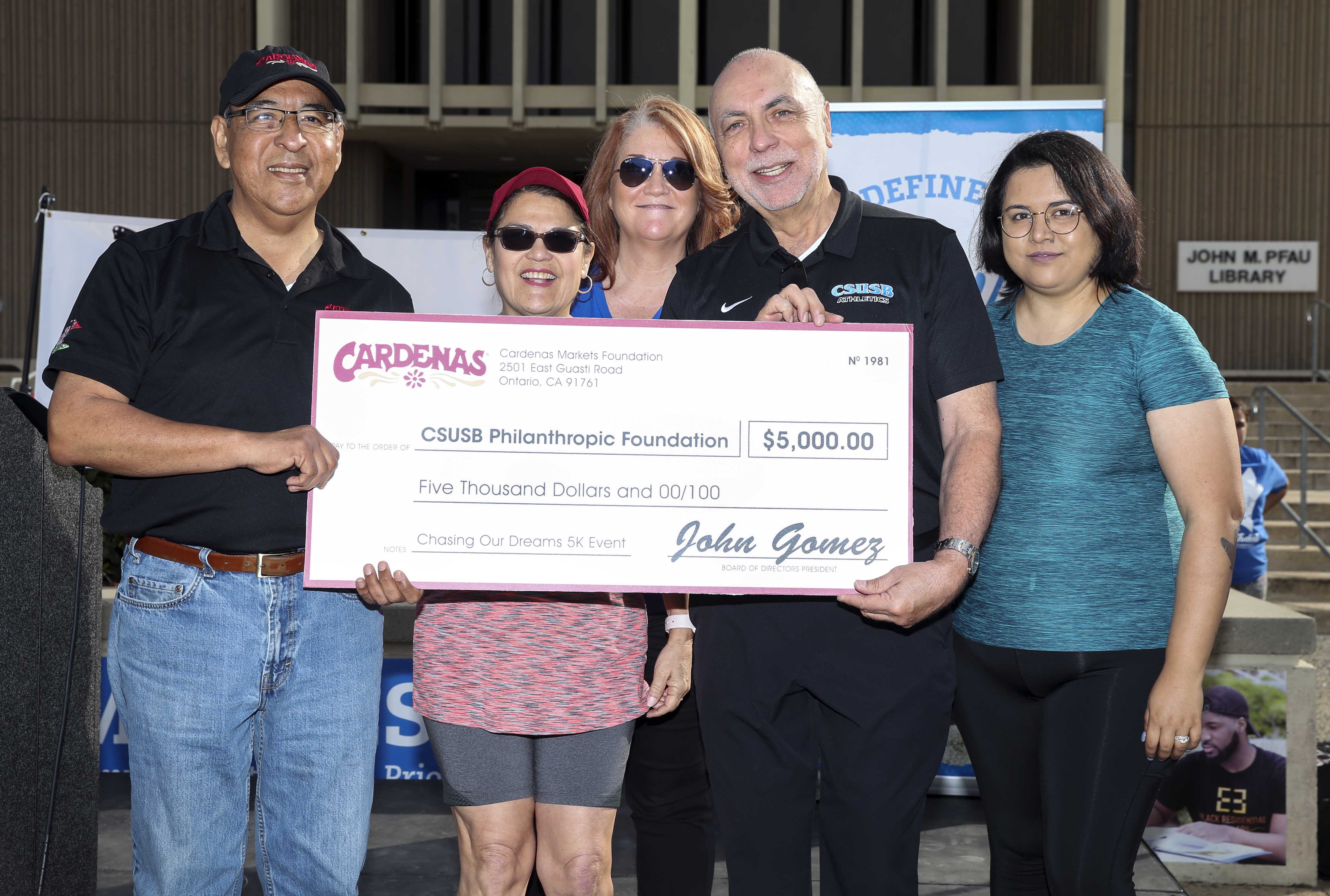 Cardenas Markets donated $5,000 as part of the contributions that will go toward scholarships for CSUSB Dreamers and undocumented students.