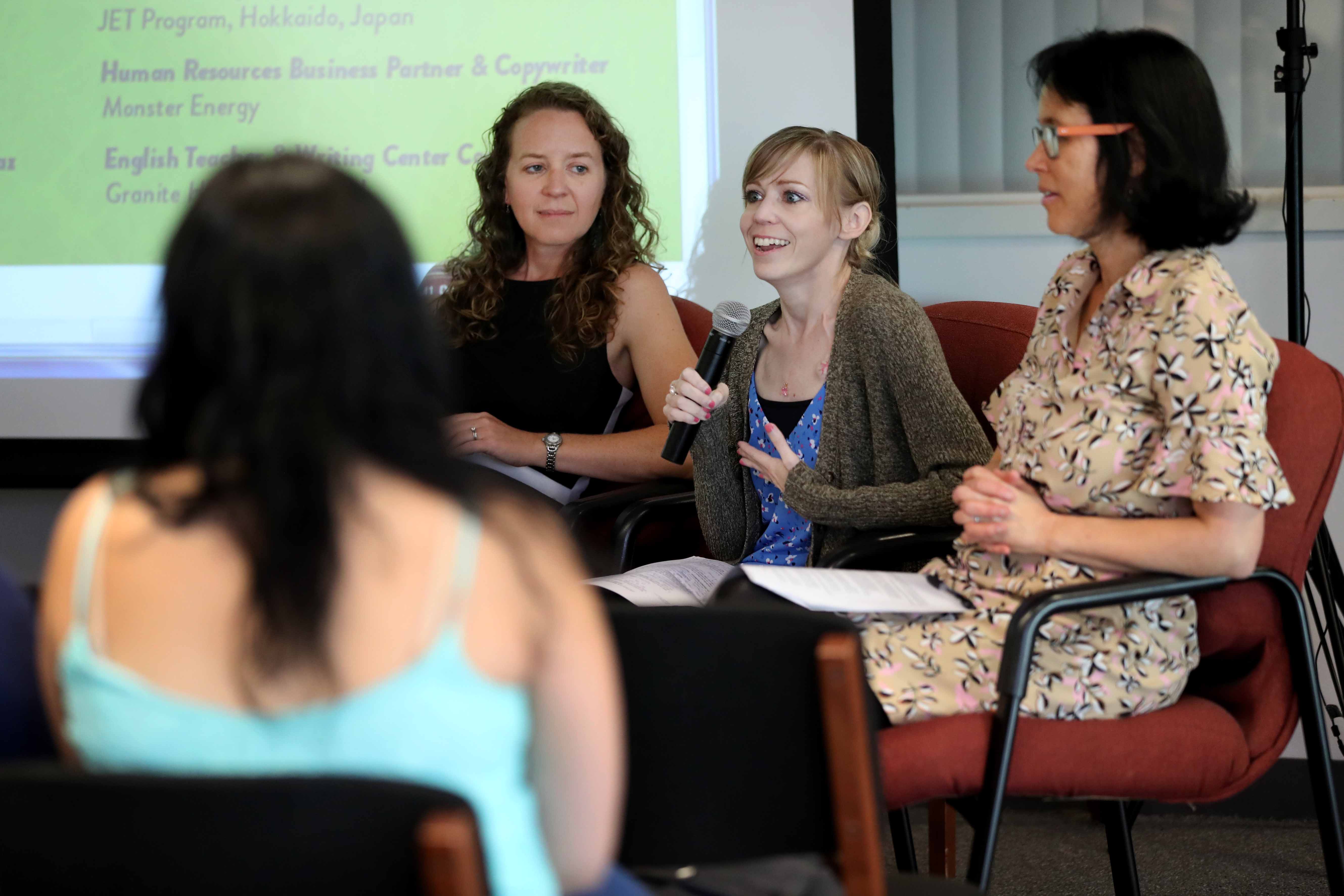 The Department of English in the College of Arts and Letters at Cal State San Bernardino hosted its annual Strategic Employability in English (SEE) alumni careers panel on May 2. The Department of English in the College of Arts and Letters at Cal State San Bernardino hosted its annual Strategic Employability in English (SEE) alumni careers panel on May 2.