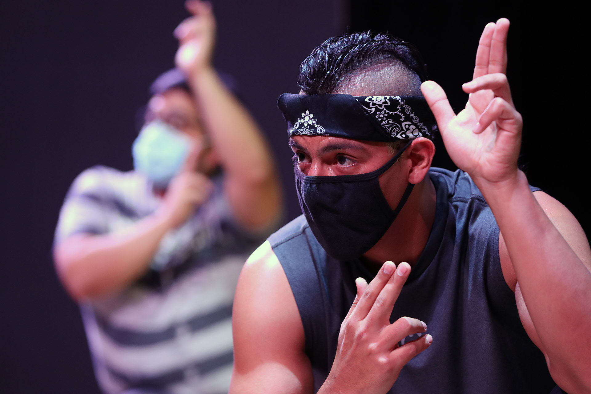 A student cast member of “Song from the Uproar.” CSUSB ended up being one of the very few opera programs in the CSU system that was approved for hybrid teaching for fall 2020. As a result, production on the film resumed, but with newer challenges.