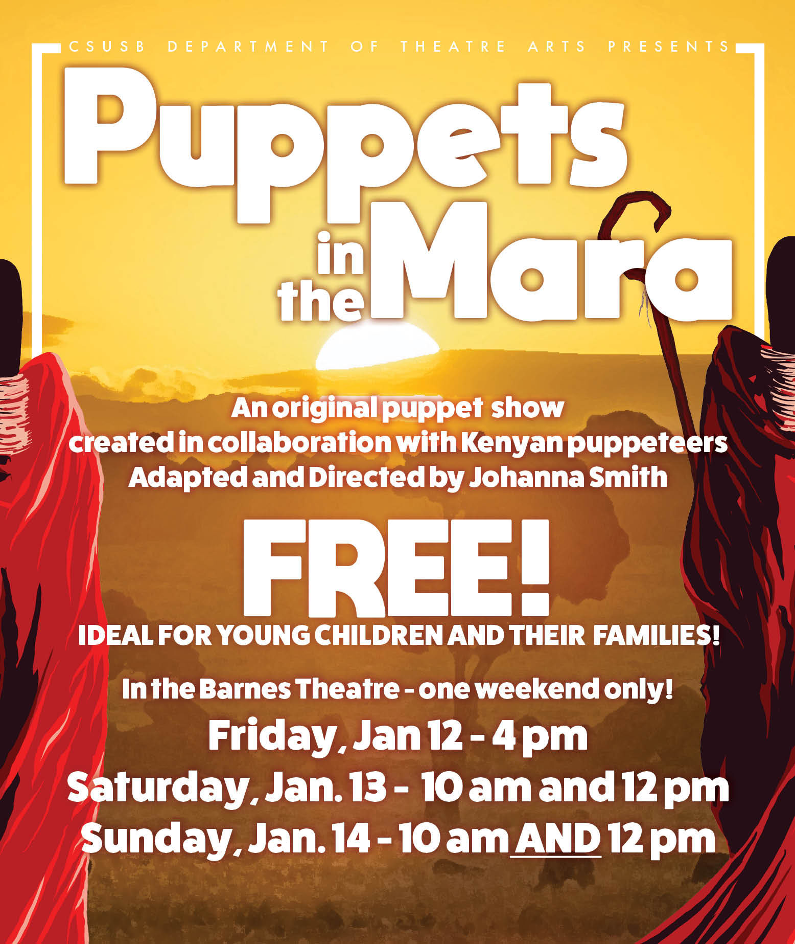 Puppets in the Mara event flyer