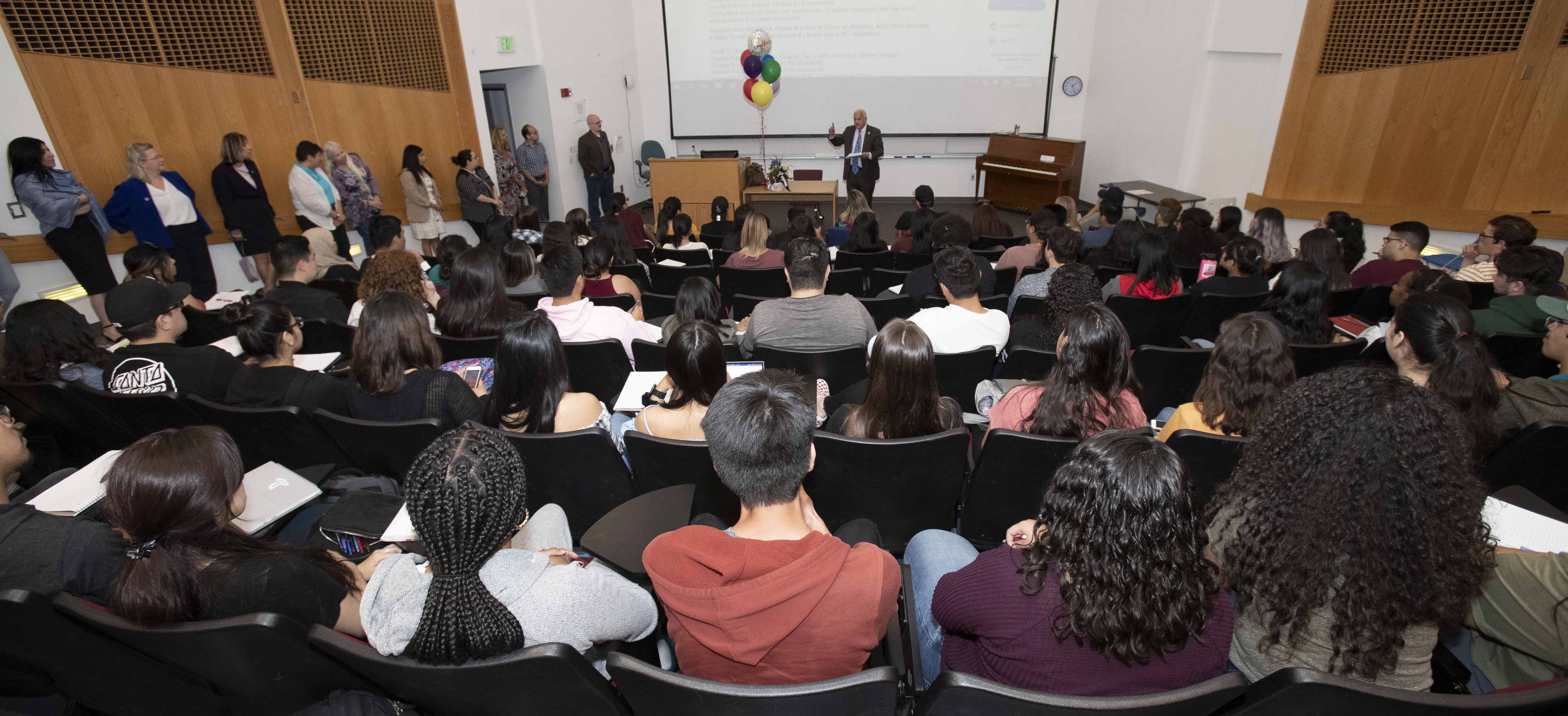 Grisham’s Social Sciences 165 class on April 22 was interrupted by a delegation led by university President Tomás D. Morales along with 25 senior administrators and faculty members barging into his classroom to make the announcement.  