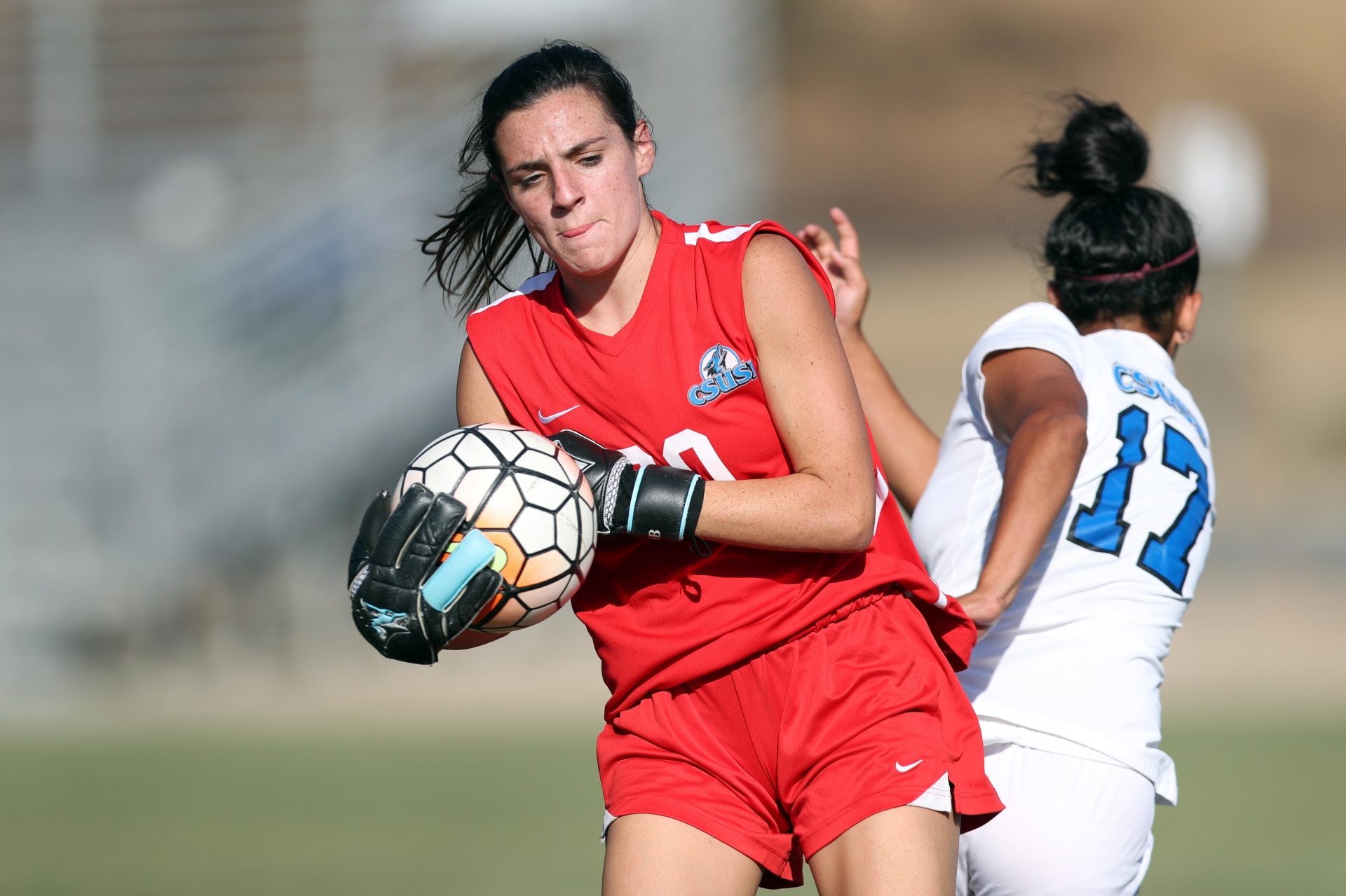 Coyotes women’s soccer goalkeeper Carly Luna, a CCAA All-Academic, has added another honor to her student-athlete cap – she is one of 10 women who are semifinalists for the prestigious Arthur Ashe Jr. Sports Scholar of the year, the first ever for Cal State San Bernardino to be so named.  Even making the honor more impressive is that Luna was selected from a pool of about 1,000 student athletes in all three of the NCAA’s divisions nationwide.  “I am so honored to be recognized as a semifinalist for the Arthur Ashe Sports Scholar of the Year Award,” said Luna, a sophomore majoring in communication studies from San Pedro. “Receiving this recognition means so much to me, as I work diligently on and off the field to represent my school in a positive way. The academic and athletic support I receive from coaches and advisors has given me the ability to succeed in every aspect of my college journey. I couldn't be prouder to be a Yote!”  During the 2019 season, Luna started in 16 matches as a goalkeeper and only allowed 1.68 goals per game. She made 86 saves and posted three shutouts. In the classroom, the focus of her studies is on media studies, with a minor in film studies. She holds a 3.83 grade-point average and has been on the Dean’s List five times.  Luna also is active in her local community, managing American Red Cross Blood Drives for three years. With her teammates she volunteered to work with children at Loma Linda University Children’s Hospital. Luna volunteered at Ecofest to encourage people to better their environment, also at a Vacation Bible School at Calvary Chapel South Bay for seven summers. In addition, she has served as a youth coach for K-Bear Soccer Camp and the American Youth Soccer Organization.
