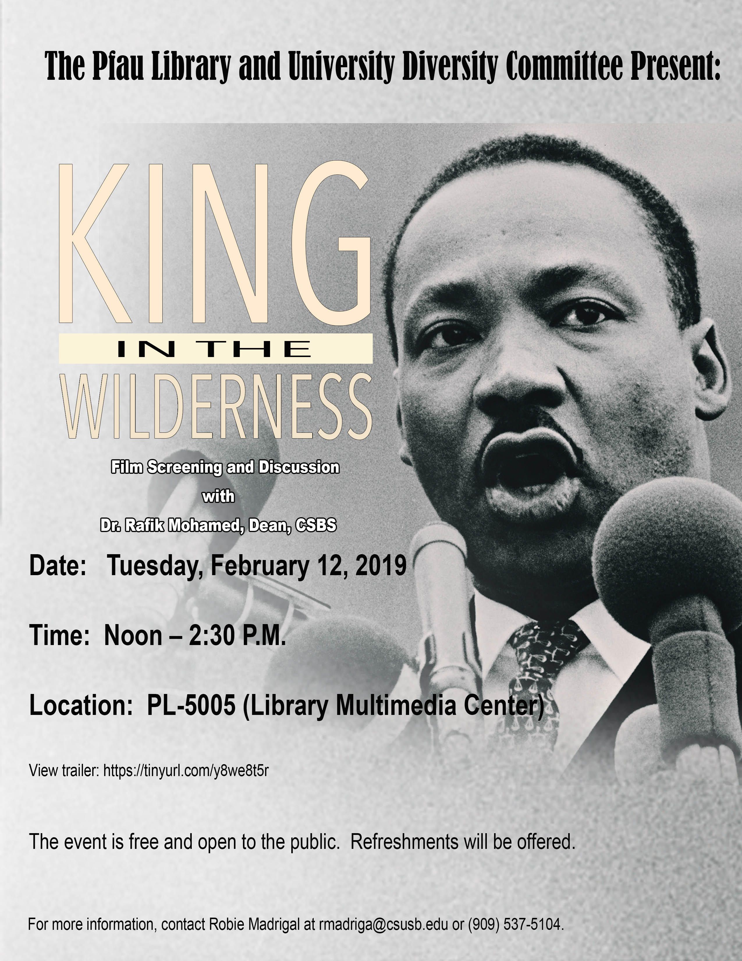 Documentary about Dr. Martin Luther King Jr. to be shown and discussed at Cal State San Bernardino