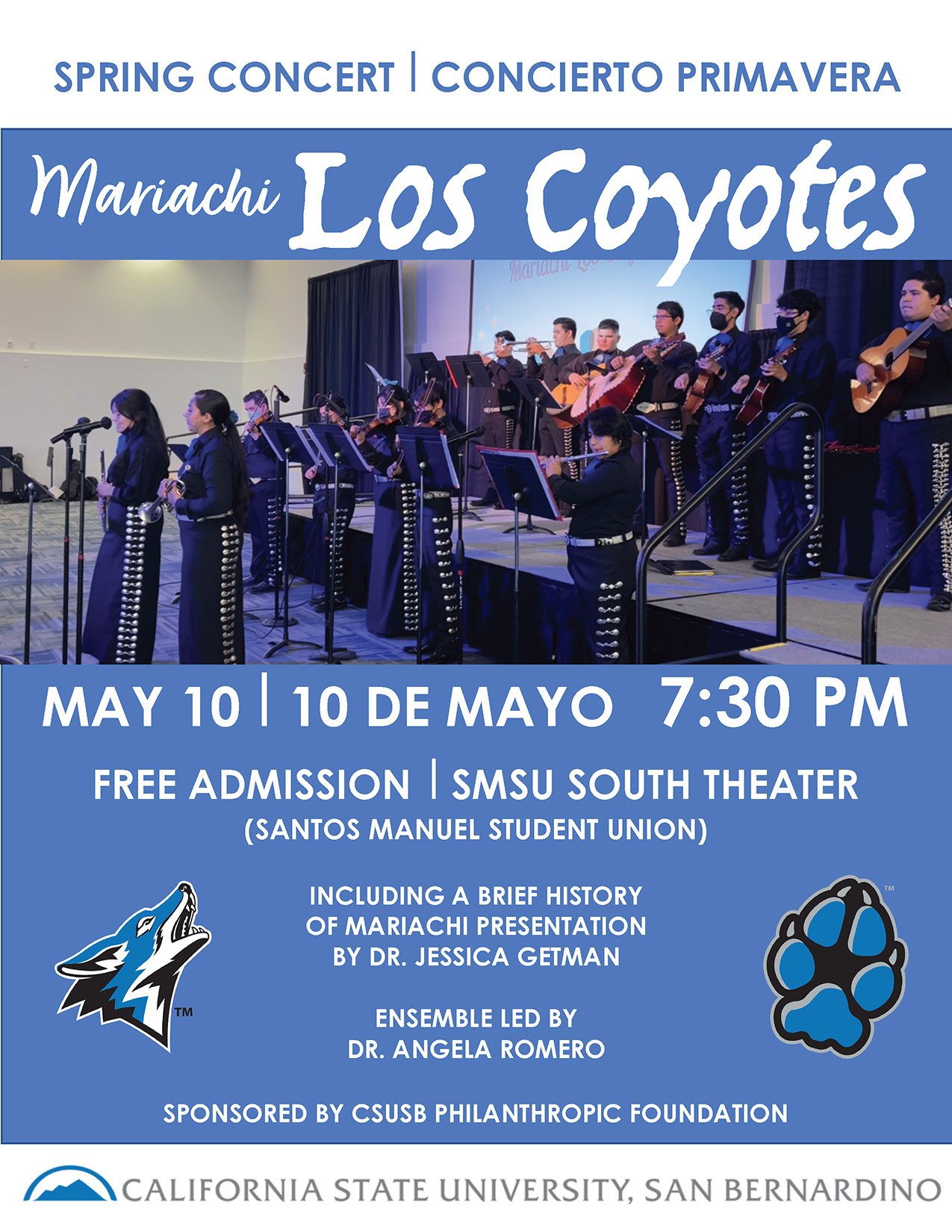 Mariachi Los Coyotes concert flier