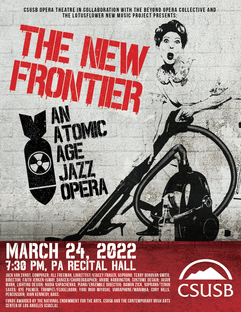 “The New Frontier: An Atomic Age Jazz Opera” web flyer. 