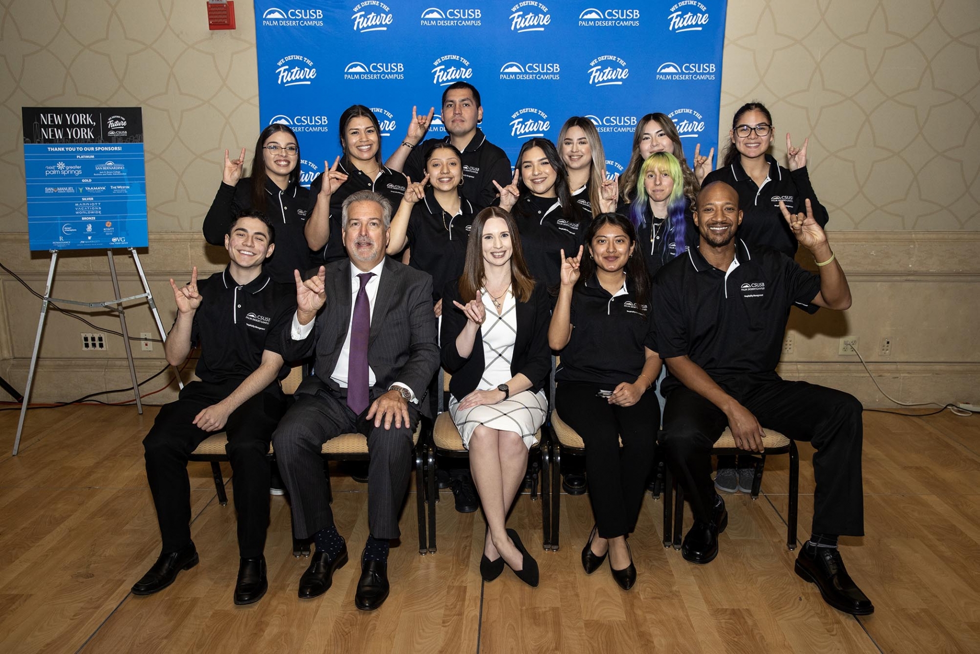 Students and faculty at the recent gala hosted by the Palm Desert Campus of Cal State San Bernardino in support of the hospitality management program.