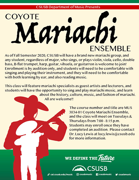 Flyer: ‘Coyote Mariachi Ensemble’ course this fall