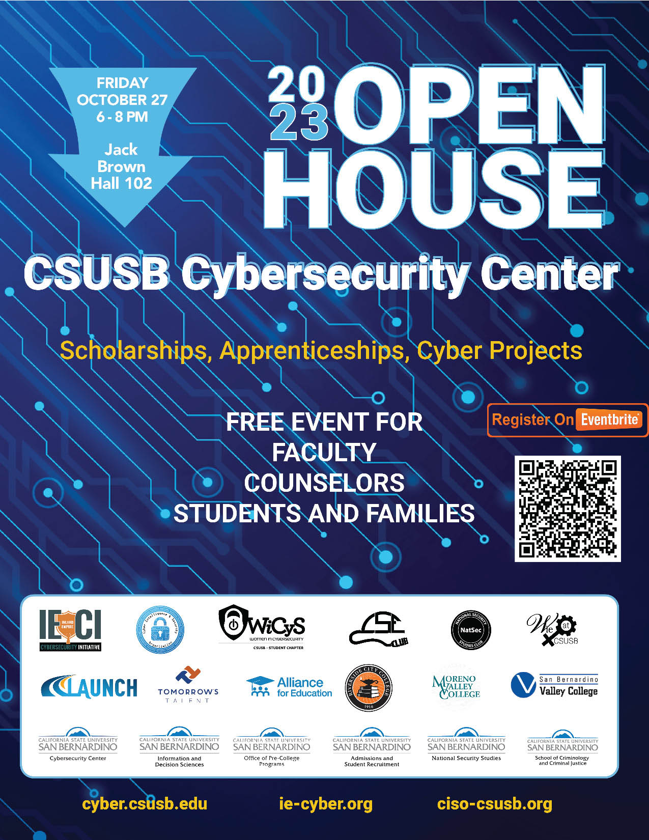 Cybersecurity Center Open House event flyer