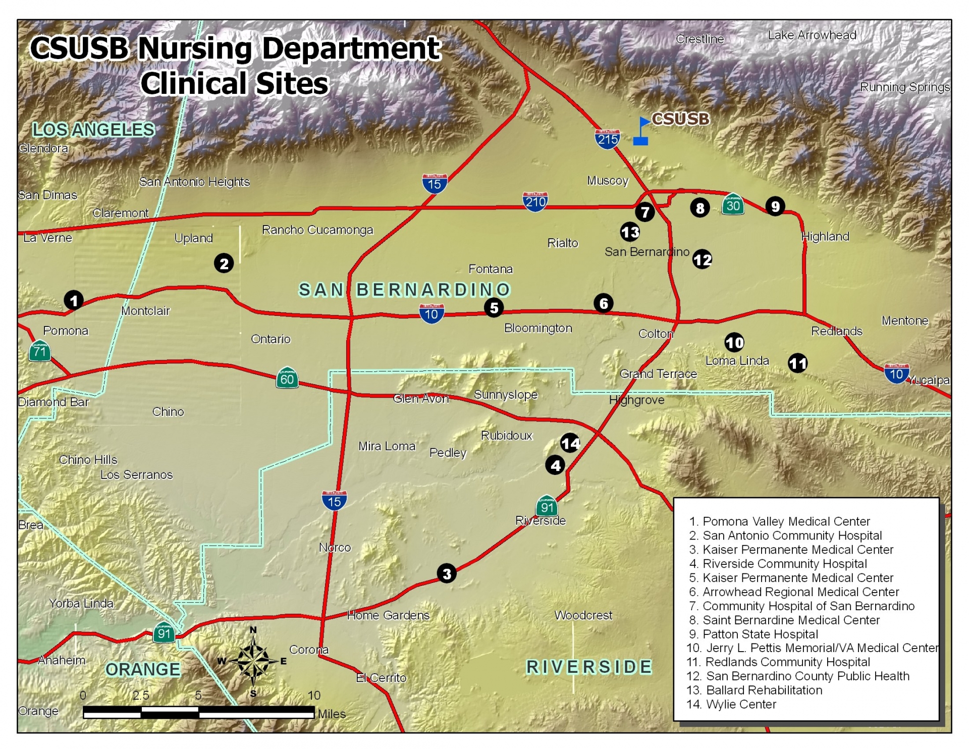 CSUSB Nursing Department Clinical Sites